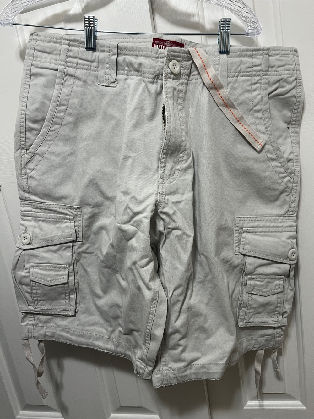 Matchstick Light Gray Men's Cargo Shorts with Utility Pockets
